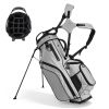 Golf Cart Bag, 14 Way Top Divider Organizer, 2-in-1 Golf Club Bag with Full-length Divider, Dual Shoulder Straps, Support Legs, Rain Hood