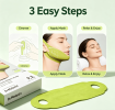 Cooling V Line Contour Gel Face Mask, De-Puffing Lifting Jawline Sheet Mask, Soft Ear-Hook Hydrating Facial Mask for Daily Skin Care, 4 Counts Per Box