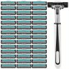 Razors for men Shaving, 2-Blade mens Razor Includes 1 Handles and 30 Replaceable razor head, Non-Slip Travel Carry Shaver for men Pack