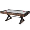 84" Air Hockey Table, Indoor Arcade Table Gaming Set with 2 Pushers, 2 Pucks, Electronic Scorer, X-shaped Legs & High-powered Blower