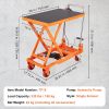 Hydraulic Lift Table Cart, 330lbs Capacity 28.5" Lifting Height, Manual Single Scissor Lift Table with 4 Wheels and Non-slip Pad