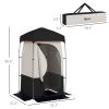 Camping Shower Tent, Portable Privacy Shelter with Solar Shower Bag, Removable Floor and Carrying Bag, Black