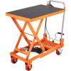 Hydraulic Lift Table Cart, 330lbs Capacity 28.5" Lifting Height, Manual Single Scissor Lift Table with 4 Wheels and Non-slip Pad