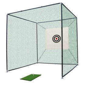10X10X10FT Golf Practice Net Cage With Metal Frame Hitting Net Kit Indoor Outdoor (Option: 10X10X10 ft)