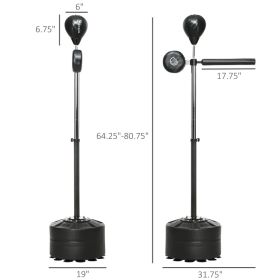 Standing Boxing Bag With Stand, Punching Speed Bag Reaction Bar Challenge With Suction Cups, Multiple Packages Shipped. Please Pay Attention To T (Option: Jet Black)