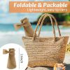 Sun Visor Hats for Women Wide Brim Ponytail Straw Beach Hat Packable Foldable UPF 50+ Floppy Travel Hats